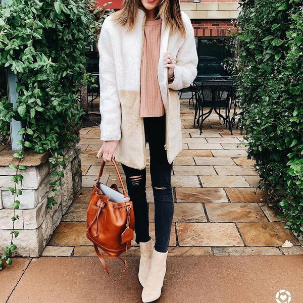 

women winter warm long sleeve patchwork printedknitted fluffy cardigan sweater pocket outwear coat jacket, Black;brown
