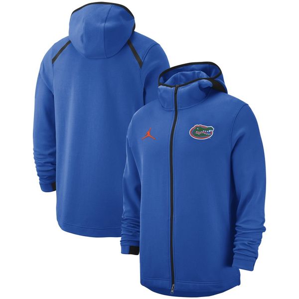 

florida gators jordan 2018-2019 on-court basketball player showtime performance full-zip hoodie - bule, Blue;black