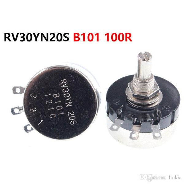 

single turn carbon film potentiometer rv30yn20s b101 100r 3w adjustable resistor