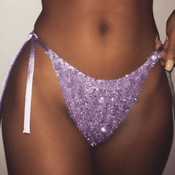 

women's glitter sequins underwear panties briefs bikini bottom knickers, White;black