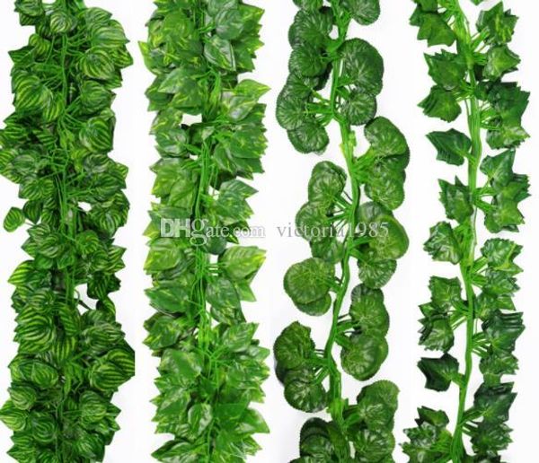 

2.1m artificial ivy green leaf garland plants vine fake foliage flowers home decor plastic artificial flower rattan string