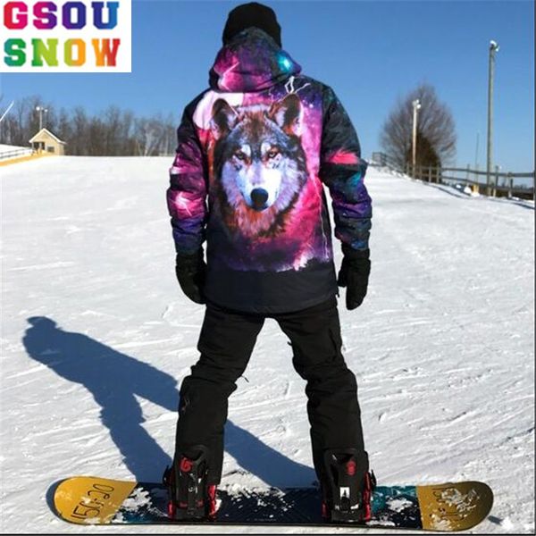 

snow gsou men ski suit single board double plate winter thick warm warm ski clothes wind proof waterproof female/male sets