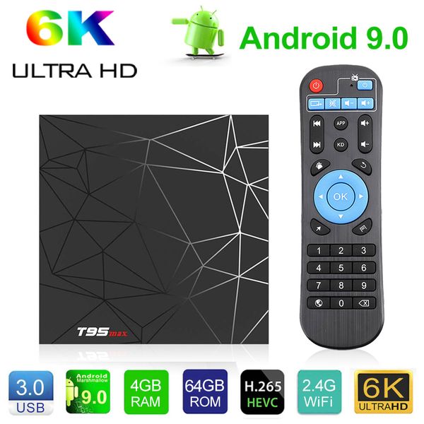 

Т95 максимум Android-ТВ коробка 9.0 2 ГБ 16 ГБ 4 ГБ 32 ГБ ТВ коробка Allwinner с Н6 четырехъядерный Smart TV против М Плюс
