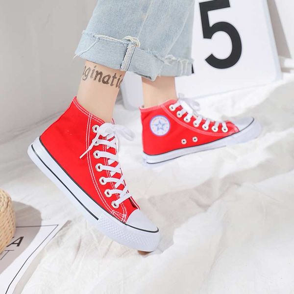 

high-breathable canvas casual shoes woman sneakers 2019 new fashion solid lace-up sneakers women shoes flats plus size, Black