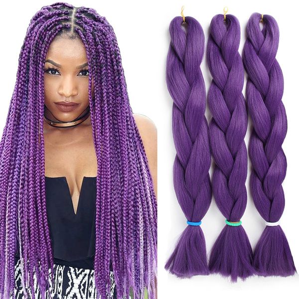 Grosshandel Synthetische Flechten Crochet Hair Extensions Einfarbig X Pression Flechten Hair Crochet Box Braids Jumbo Braids Gunstige Haare Fur Den