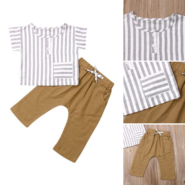 

sommer kleinkind мальчика gestreiften tops + lange шланговой эпикировка set kleidung, White