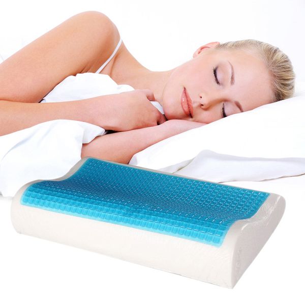 

New de ign memory foam orthopedic leep blue cooling comfort gel bed pillow cu hion 38