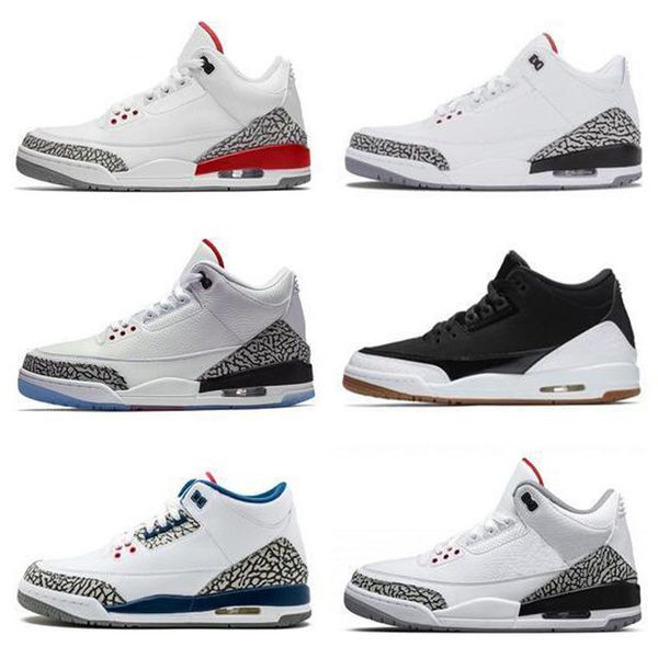 

2019 new arrival jumpman 3 iii black white fashion outdoor shoes mens 3s wolf grey designer sports sneakers size 7-13
