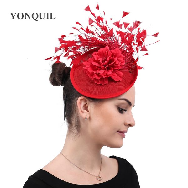 

vintage derby kenducky chapeau fascinators women hat elegant ladies wedding party church headpiece with flower headwear fedora