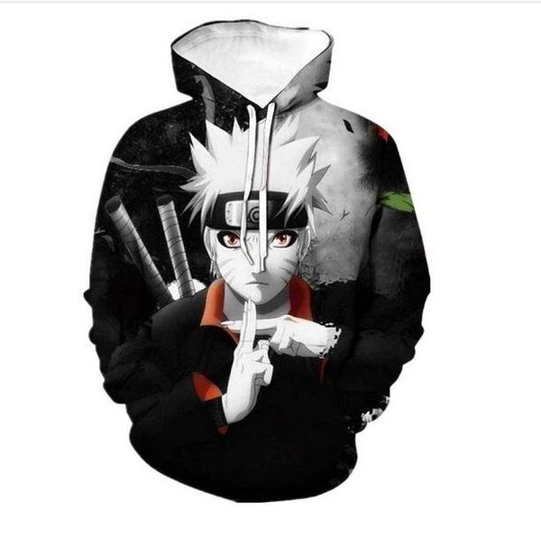 

fasion anime hoodies men women cosplay naruto 3d hoody coat hooded sweatshirts streetwear casual sweatshirts rj0135, Black