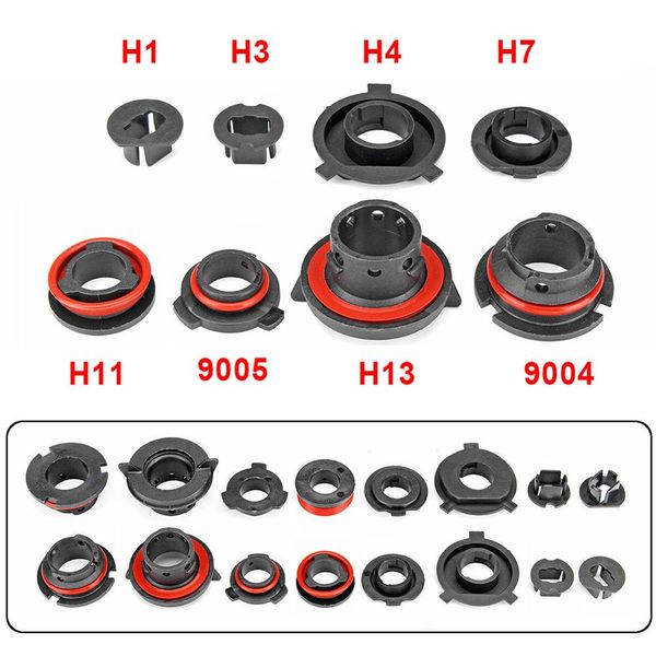

2pcs led headlight bulb holder base sockets retainer for h1 h3 h4 h7 h11 h13 9004 9005 head lamp bulbs socket for car