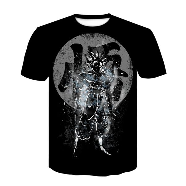 

2020 новая рубашка kids z tshirt 3d печати anime гоку вегета black 3d печать смешно футболки летом топы человек футболки homme, White;black