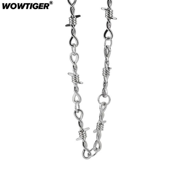 

wowtiger new punk hip hop style 50cm thorns necklaces for men and women chain necklace neck chain accessories jewelry, Silver