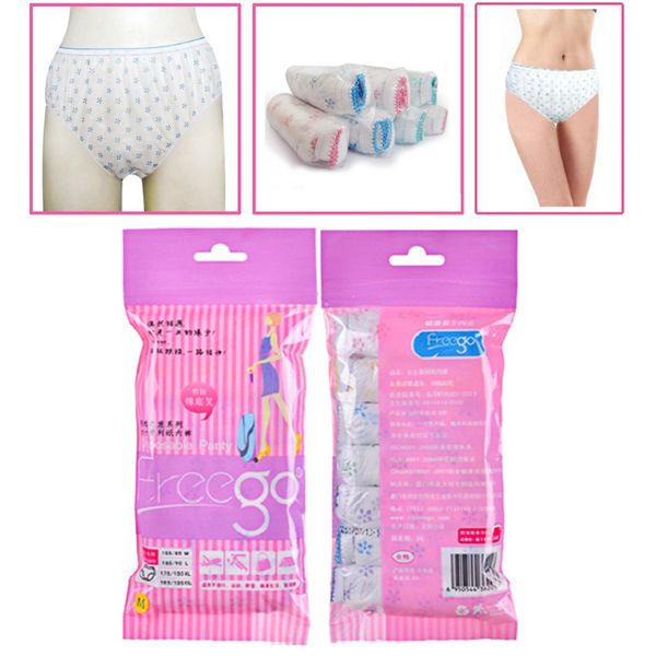 

7pcs/lot cotton pregnant briefs sterilized disposable underwear travel panties clean intimate prenatal postpartum paper underpants, Blue;gray