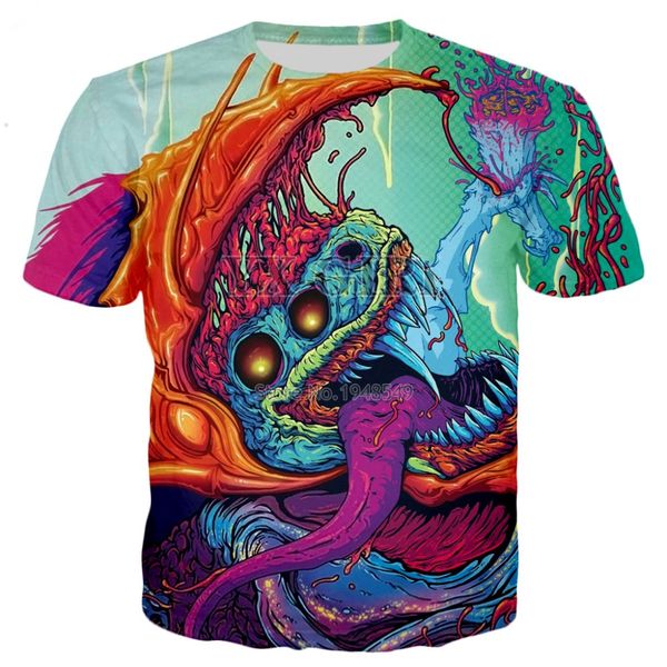 

аниме hyper beast новая мода футболка 3d печать мужская / женская унисекс летний круглый воротник с коротким рукавом повседневные топы k974, White;black