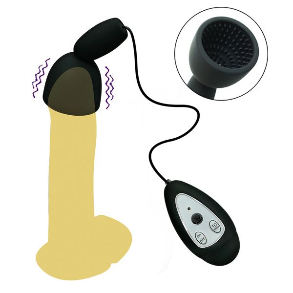 Masturbatore maschile 10 Frequenza Vibrazione Testa del pene Esercizio Stimolare i giocattoli del sesso per gli uomini Dildo Stamina Trainer Y190713