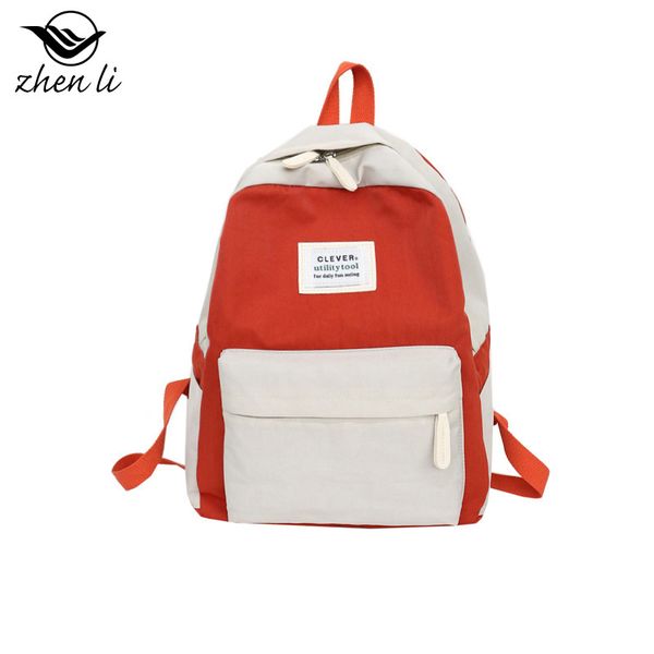 

cross border supply of goods summer bag women's 2019 new style versatile japanese style contrast color backpack trend backpack