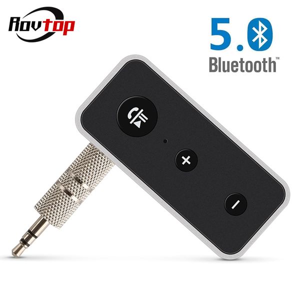 

rovbluetooth 5.0 receiver car kit stereo music 3.5mm aux audio wireless handsadapter for headphone speaker with mic z2