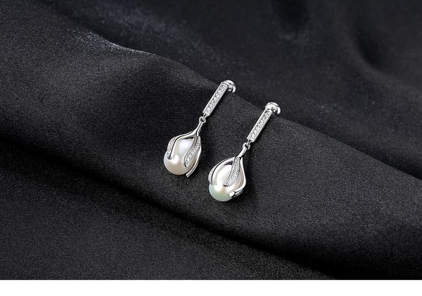 

meibapj]natural freshwater pearl fashion drop earrings real 925 sterling silver fine charm jewelry for women