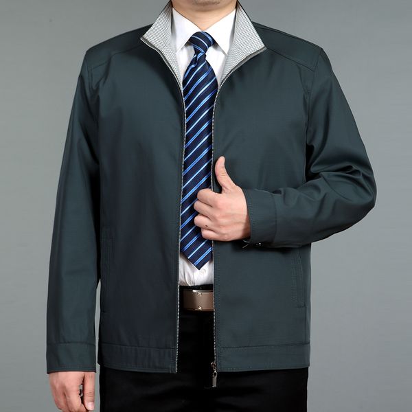 

men's jackets stand collar solid color slim male oversized casual leisure business jacket windbreakers tooling clothes for men, Black;brown