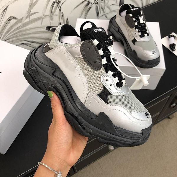 

luxury triple s designer sneaker crystal transparent bottom casual shoes mens women boots old grandpa trainer outdoor, Black;red