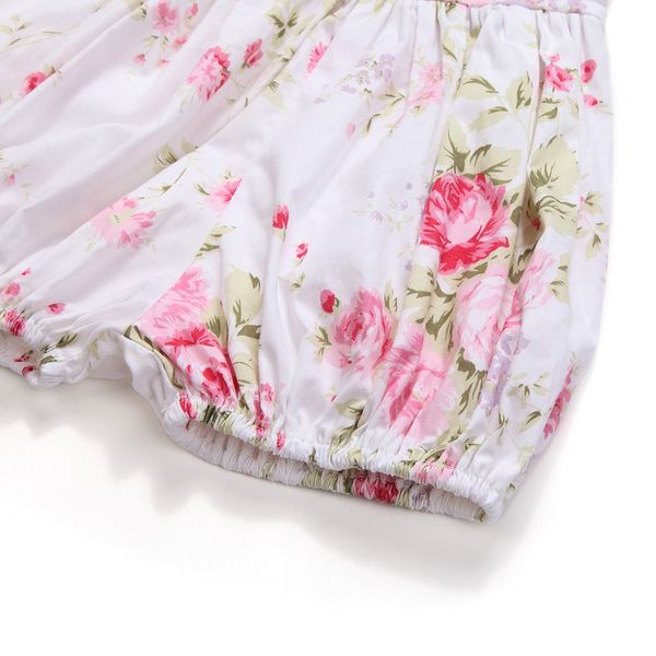

2018 summer toddle girls overalls casual floral print short jumpsuit baby girl cute ruffles sleeveless romper outfits size 1-6y, Blue