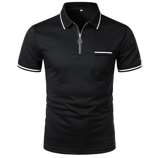 

men's polos 2021 brand clothing men shirt business casual solid male short sleeve pure cotton, White;black