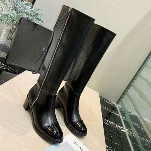 

leisure shoes women autumn and winter wild thick with martin boots british style knight boots but knees factory direct sales, Black