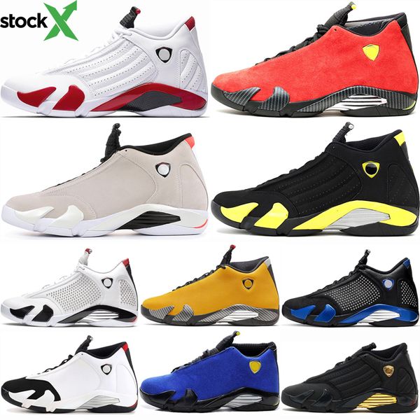 

14 14s men basketball shoes red blue candy cane black toe defining moments thunder varsity royal last soutdoor sport sneakers