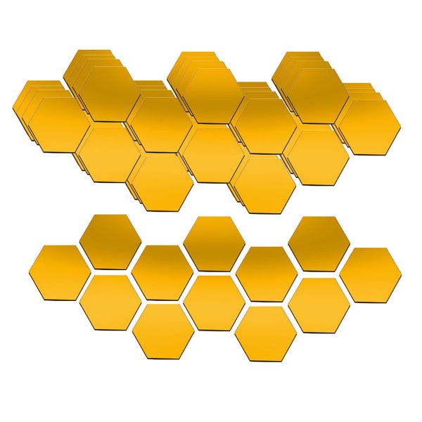 

60pcs 3d hexagon acrylic mirror wall stickers diy art wall decor sticker living
