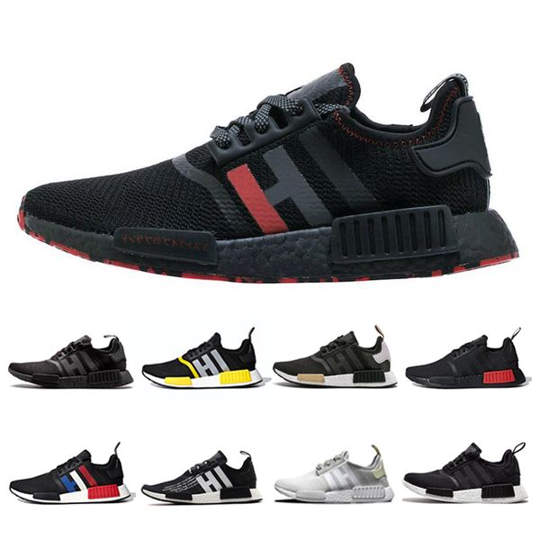 

2019 nmd r1 running shoes atmos bred trainers classic men women japan triple black white red marble sports sneakers 36-45