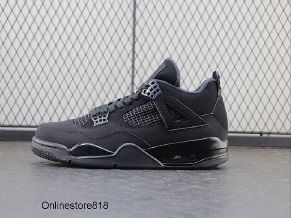 

4 black cat man basketball designer shoes comfortable classic iv black light graphite fashion footwear ship with box