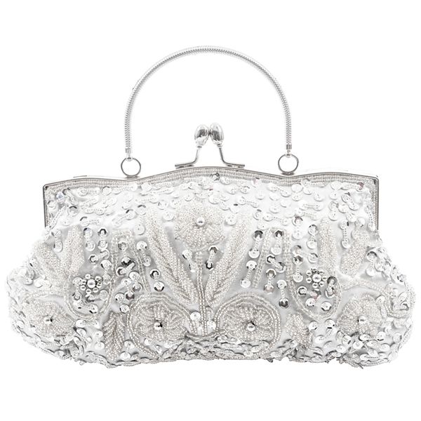 

auau-womens brand fashion polyester beaded handbag wedding party prom clutch purse evening bag for women girls