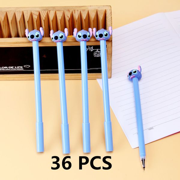

36 pcs/lot stitch gel pen cute 0.5 mm black ink signature pen office school writing supplies stationery gift