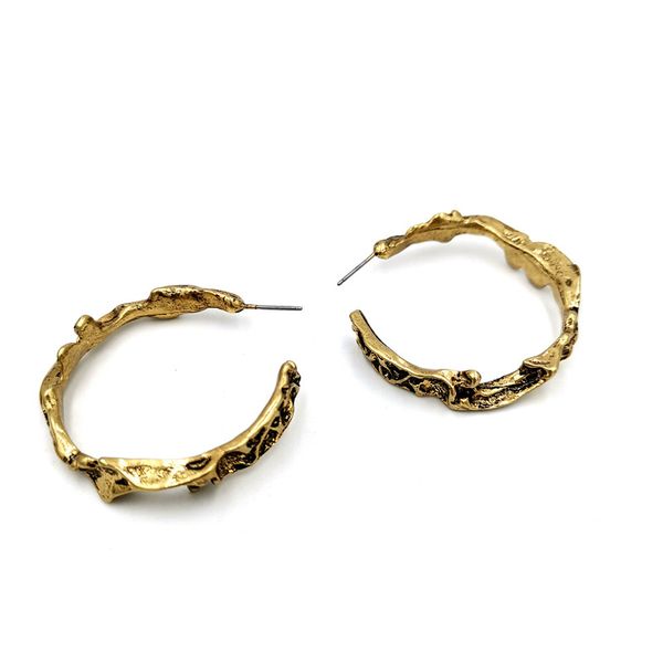 

fashion retro irregular circle hoop earrings for women, Golden;silver