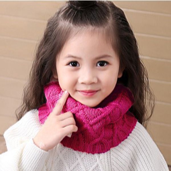 

cute cotton winter baby neck ring scarf lics children girls boys knitted wool o-scarves kids solid color warm snood man women t200609, Blue;gray