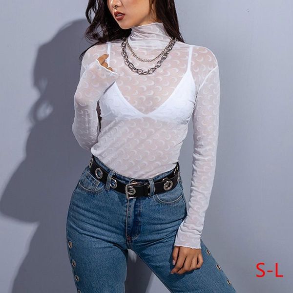 

women's print tshirt 2019 autumn and winter new arrival womens slim long-sleeved round neck shirt t-shirts size s-l ycy19012201, White