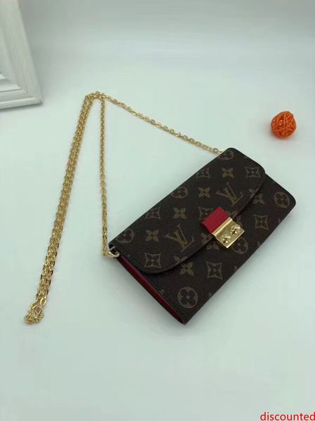 

#0456 genuine leather pochette felicie 3pcs l brand v presbyopic women wallet fashion chain shoulder bag pochette mobile card holder purse