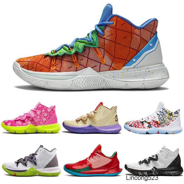 

kyrie 5 men basketball shoes tv pe 20th anniversary irving 5s keep sue fresh i love you mom fashion mens trainers sports sneakers, Black