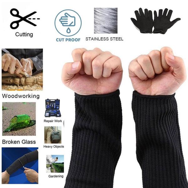

anti cutting gloves cut prevention arm cookware cut-proof wrist glass industry electromechanical automobile durable protection, Black;gray