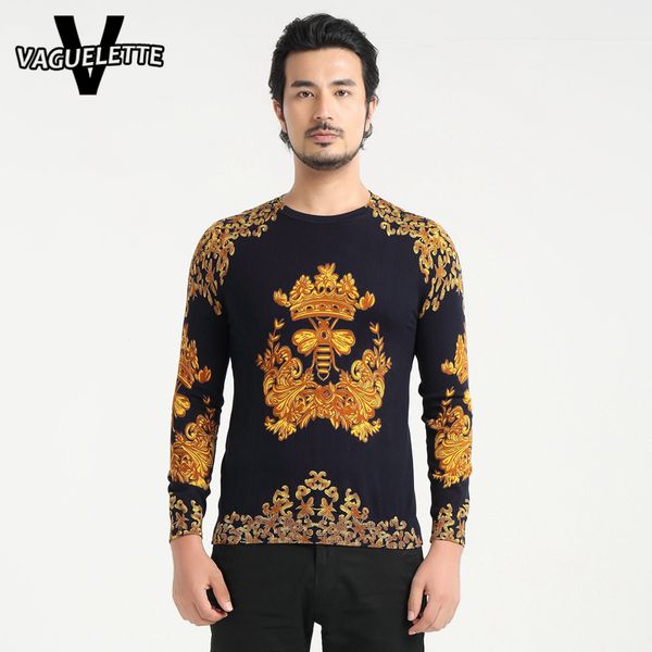 

luxury golden vines male sweaters printed floral pattern casual pull homme knitted fashion skinny streetwear -4xl, White;black
