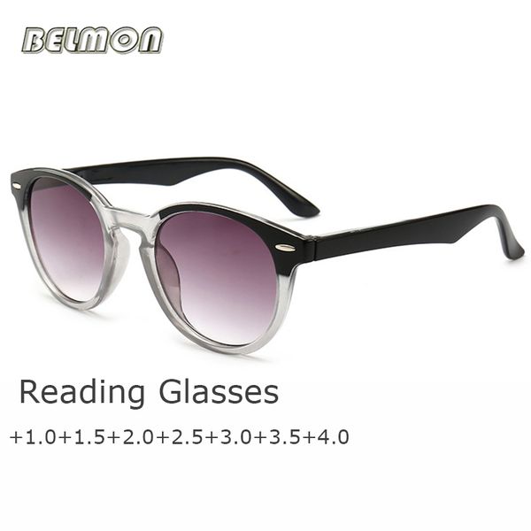 

belmon reading glasses women gradient sunglasses diopter presbyopic eyeglasses for female +1.0+1.5+2.0+2.5+3.0+3.5+4.0 rs781, White;black