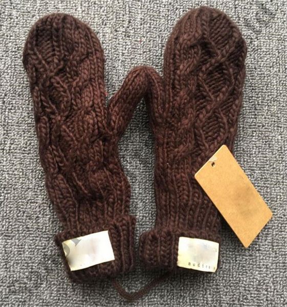 Fingerless Ski Mittens Winter Knitted Gloves Windproof Australia Brand Ug Women Twisted Knit Gloves Girls Luxury Warm Gloves Mittens C91001 Free