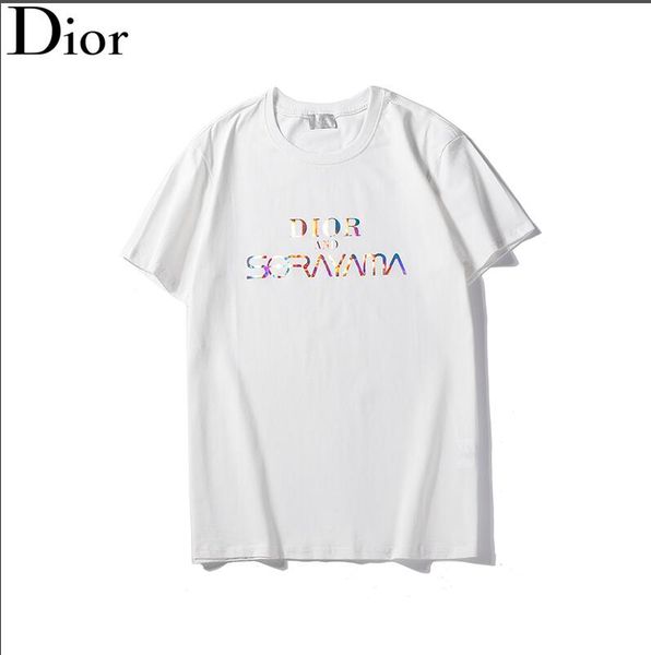 

2020 summer fashion designers men's shirt t-shirt letter embroidery t-shirt men's brand short-sleeved t-shirt women's shirt-0, White