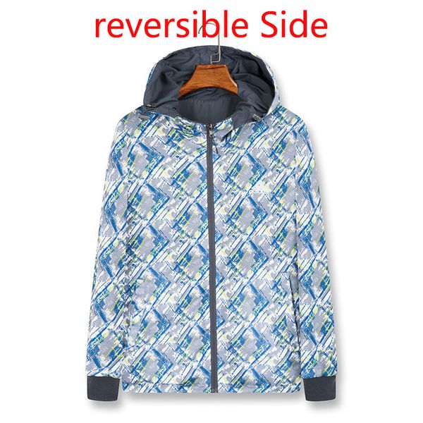 

Fashion Mens Reversible Jacket Thin Brand Windbreaker Jacket Casual Outdoor Sports Wear Spring Hooded with Logo Asian Size M-3XL