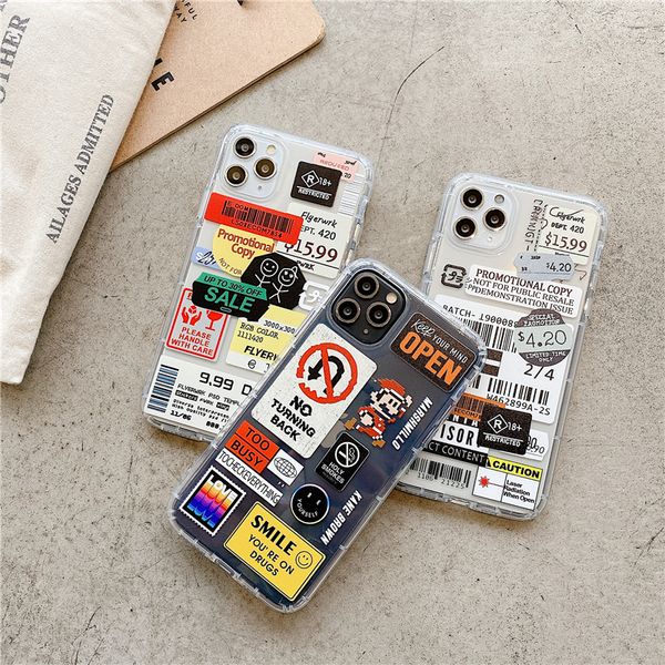 

модный ретро-тег ударопрочный чехол tpu для iphone 7 8 x 11