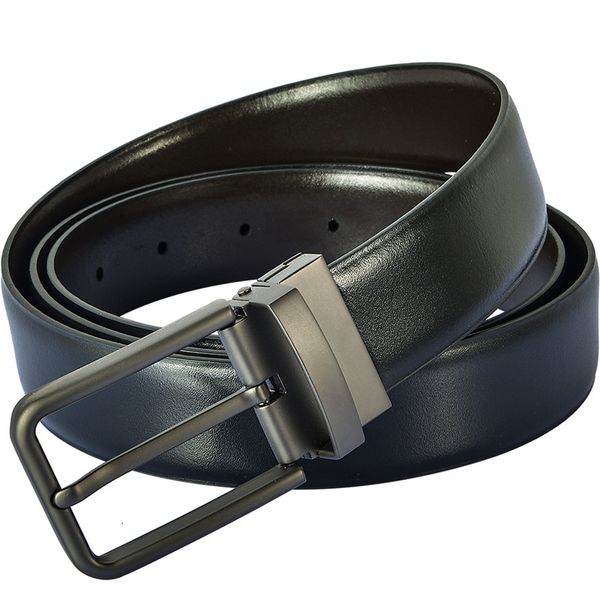 

designer leather belts fashion mens business belts luxury rotating needle buckle double-sided use men waist belt ing, Black;brown