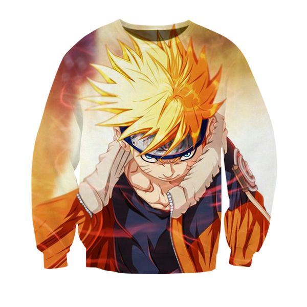 

2019 new men sweatshirt anime mens hoodies classic print naruto 3d pullover hip hop streetwear spring loose comfortable, Black