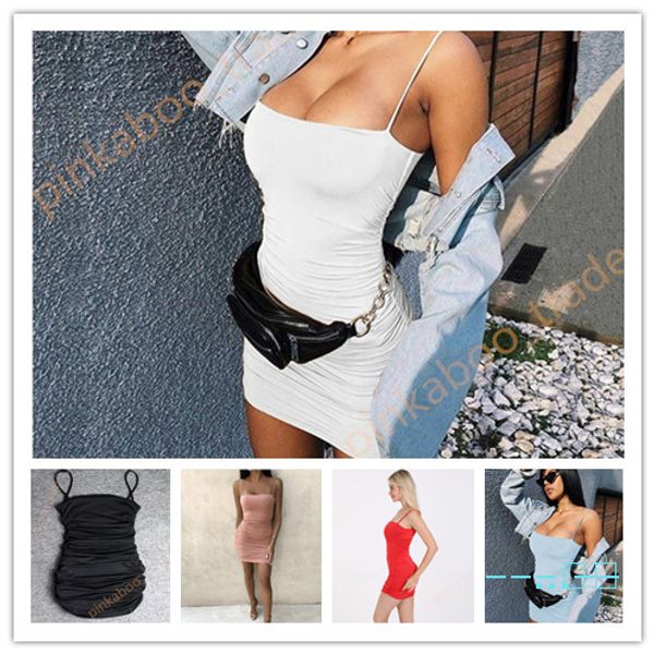 

women suspender bodycon dresses sleeveless tank mini skirts ladies summer ruched dresses beachwear dress night club casual clothes ly415, Black;gray