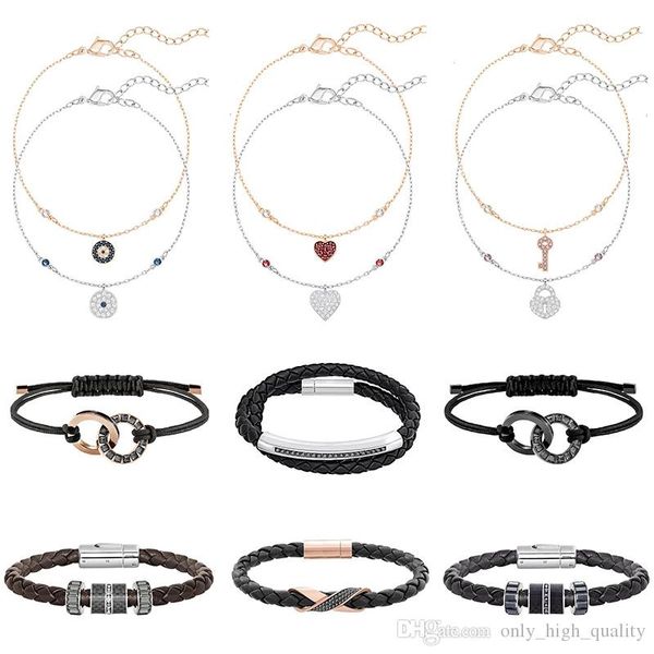 

original 925 sterling silver new black rope double ring bracelet, suitable for women to attend the banquet as a gift, Golden;silver